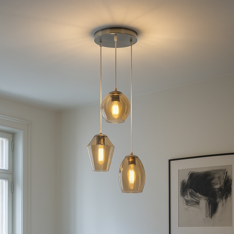 Designové závěsné světlo chromové, Lazaro