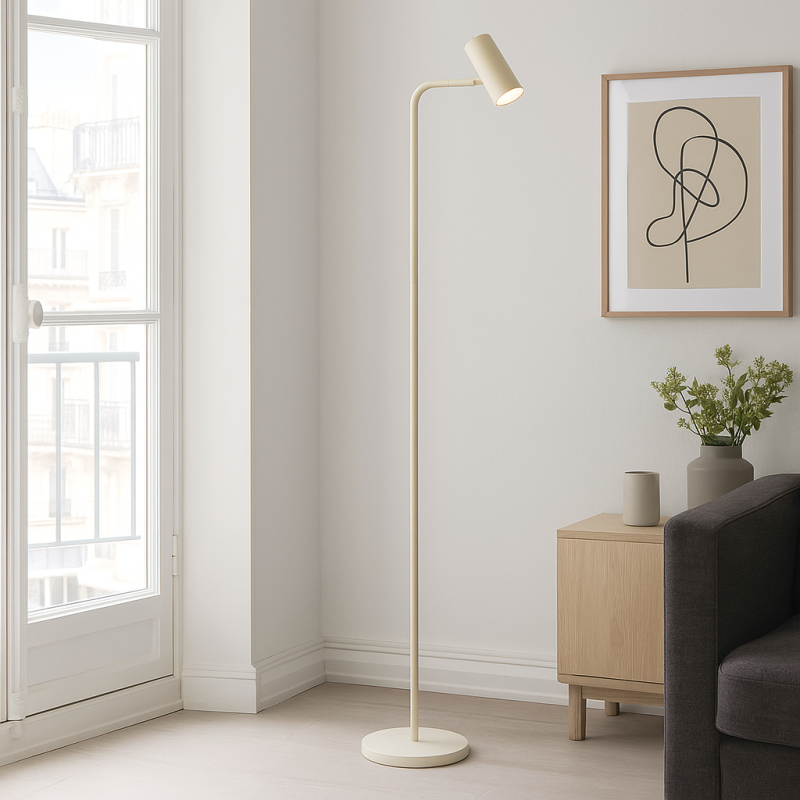 Moderní stojací lampa béžová, Carlos, s vypínačem
