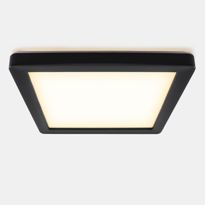 Plastové stropní světlo do koupelny černé, Shivani, 15W, LED 3000 K, IP44