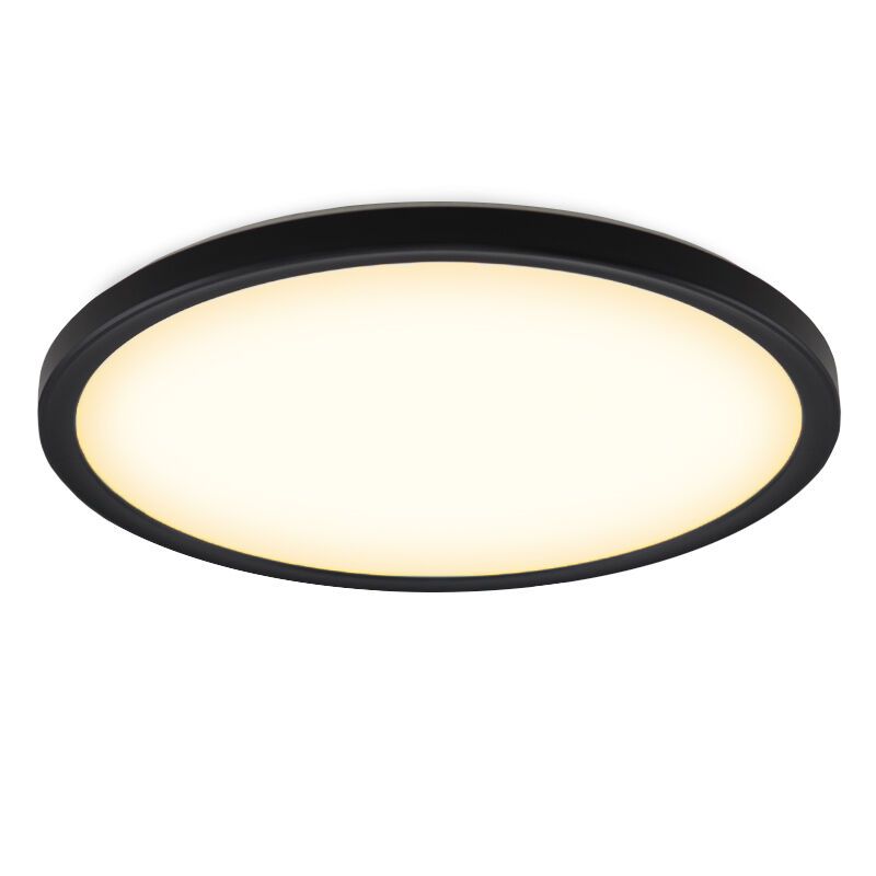 Plastové stropní světlo černé, Shona, 22W, LED 3000 K, s 3stupňovým stmíváním
