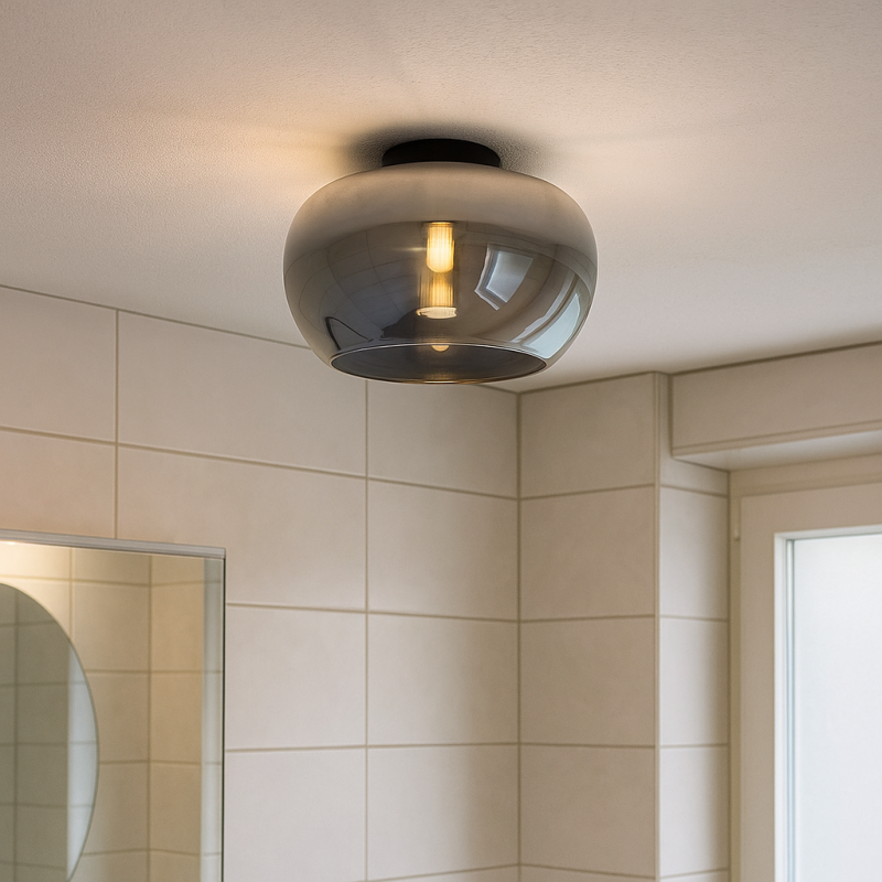 Designové stropní světlo do koupelny šedé, Vidro, IP44