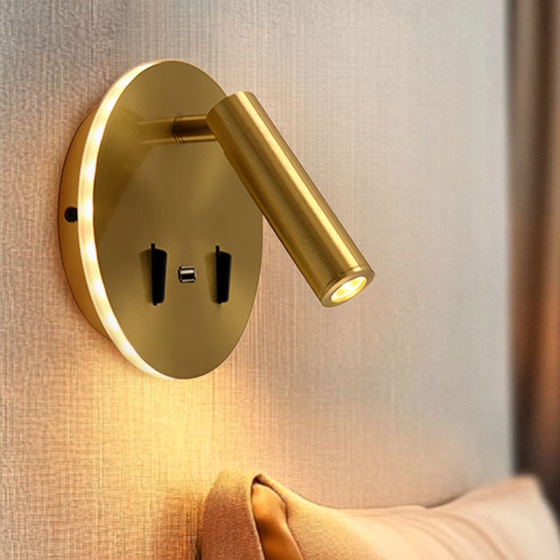 Moderní nástěnné světlo zlaté, Alec, 9W, LED 3000 K, s vypínačem