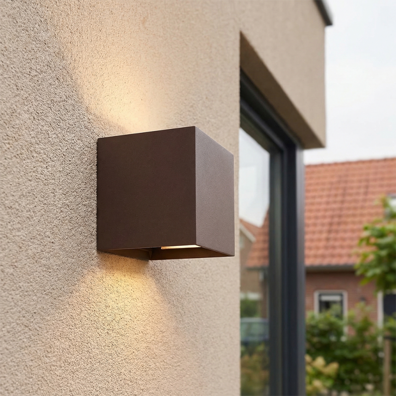 Moderní lampa up down rezavá, Dion, IP65