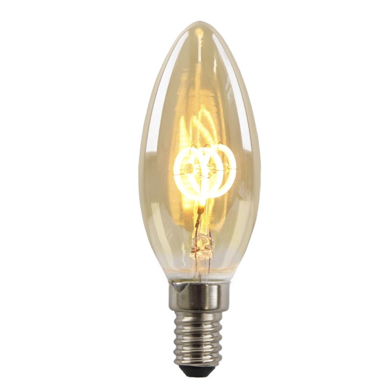 Stmívatelná LED svíčková žárovka E14 Olucia Tuelo, jantarová, 2W, 2200K