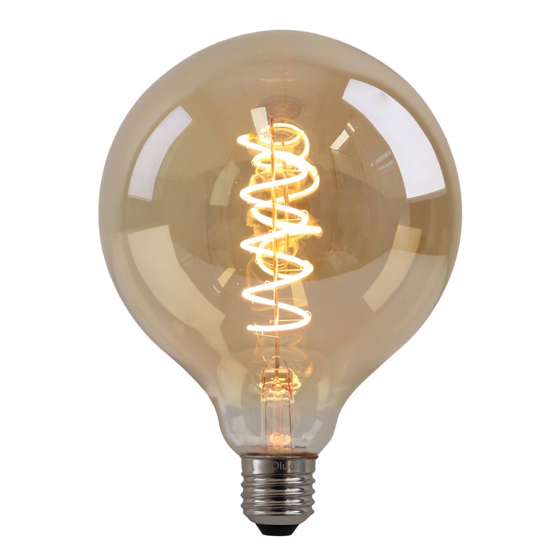 Stmívatelná LED žárovka Olucia E27 Tuelo, jantarová, G125, 4W, 2200K