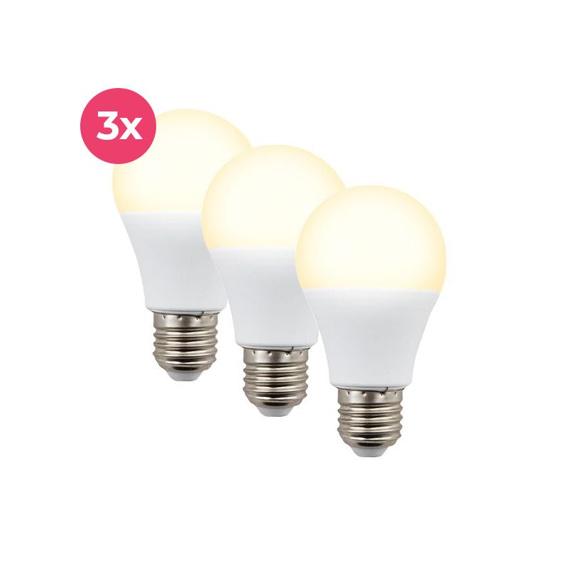 LED žárovka E27, balení 3 ks, A60, 4,9 W, 2700 K