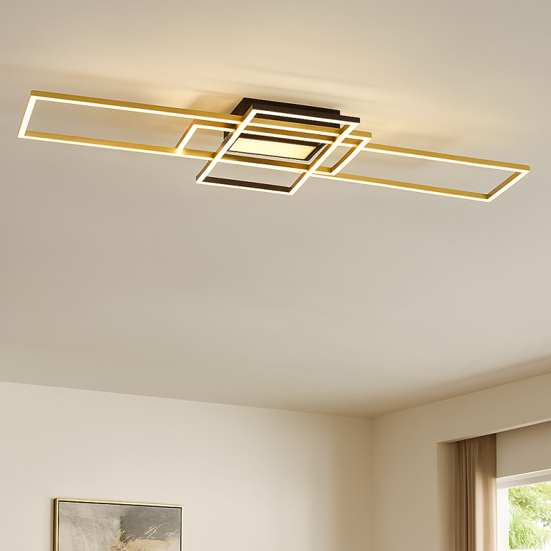 Moderní stropní svítidlo mosazné, Alessandro, 60W, LED 3000 K, s 3stupňovým stmíváním