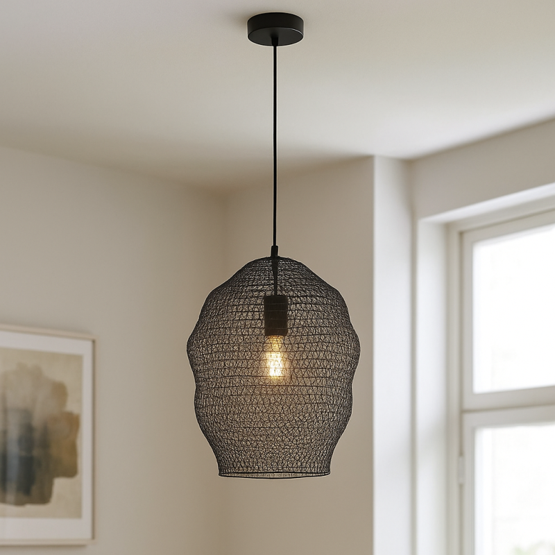 Designové závěsné světlo černé, Sep