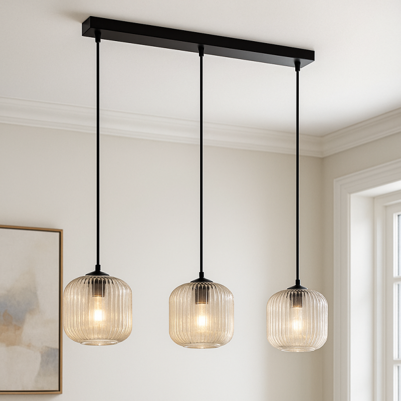 Designové závěsné světlo jantarové, Charlois