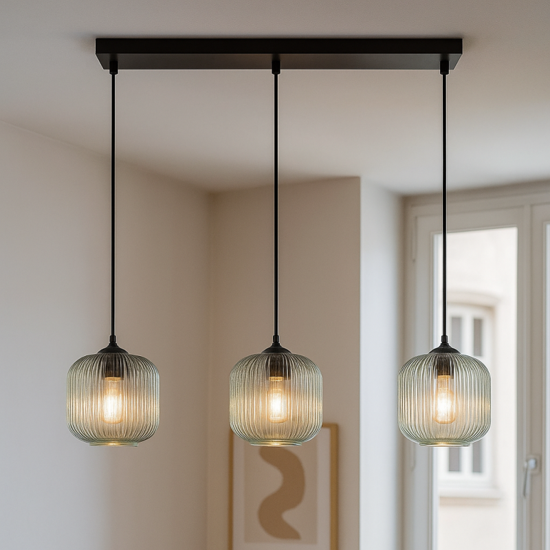 Designové závěsné světlo nad jídelní stůl zelené, Charlois