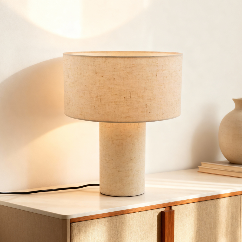 Moderní stolní lampa béžová, Timmy, s vypínačem