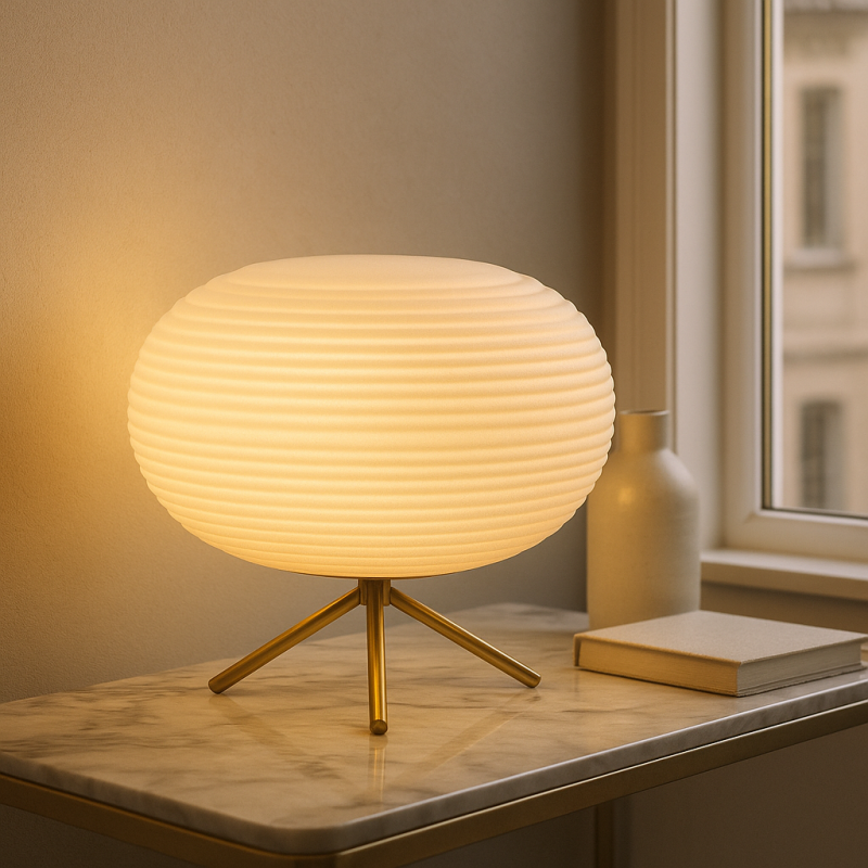 Moderní stolní lampa bílá, Davide, s vypínačem Moderní stolní lampa bílá, Davide, s vypínačem