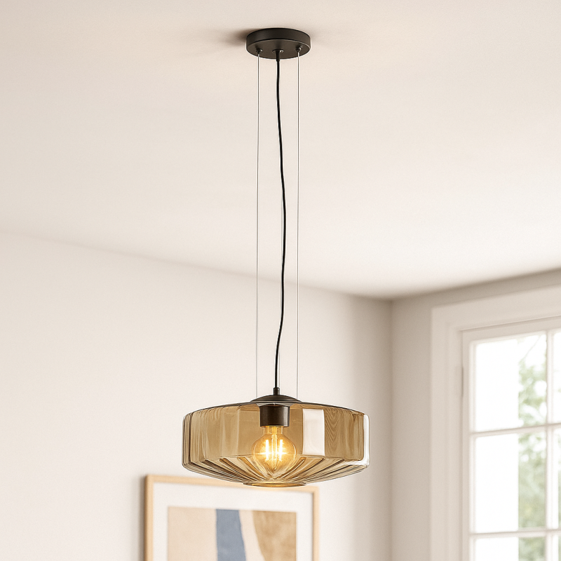 Designové závěsné světlo jantarové, Sevda