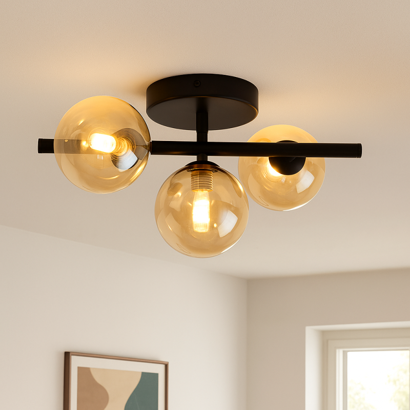 Designové stropní svítidlo jantarové, Remo