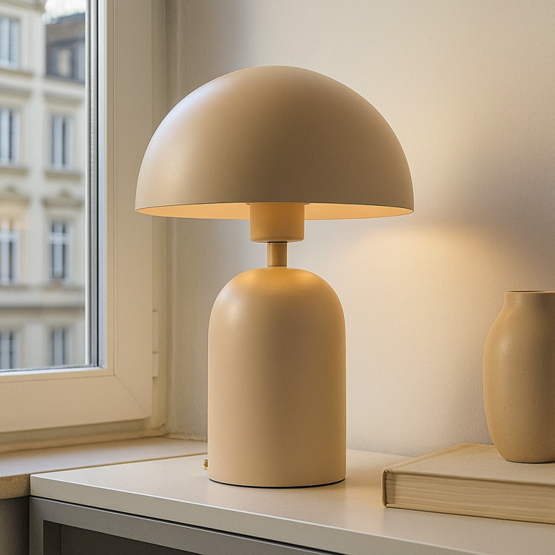 Moderní stolní lampa růžová, Isha, s vypínačem