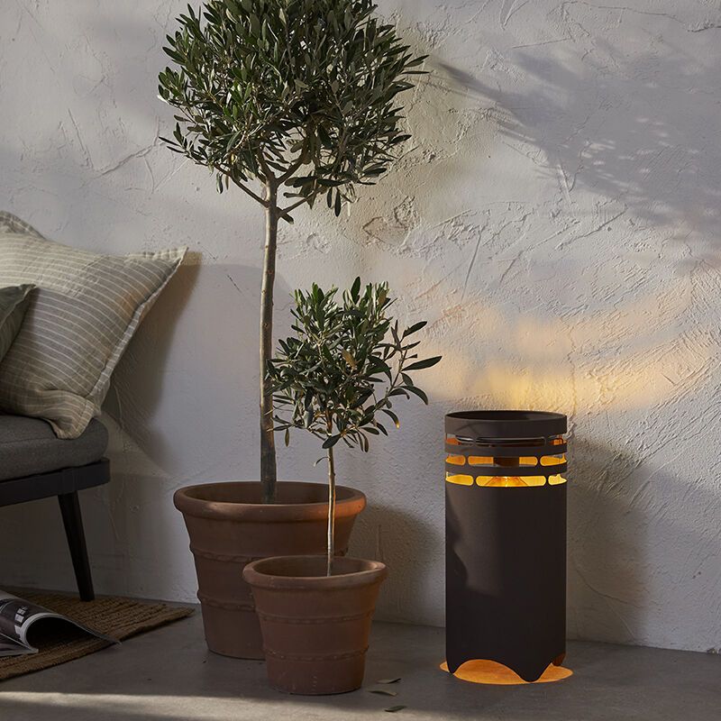 Plastová venkovní stolní lampa hnědá, Aidan, 0,3W, LED 3000 K, IP44