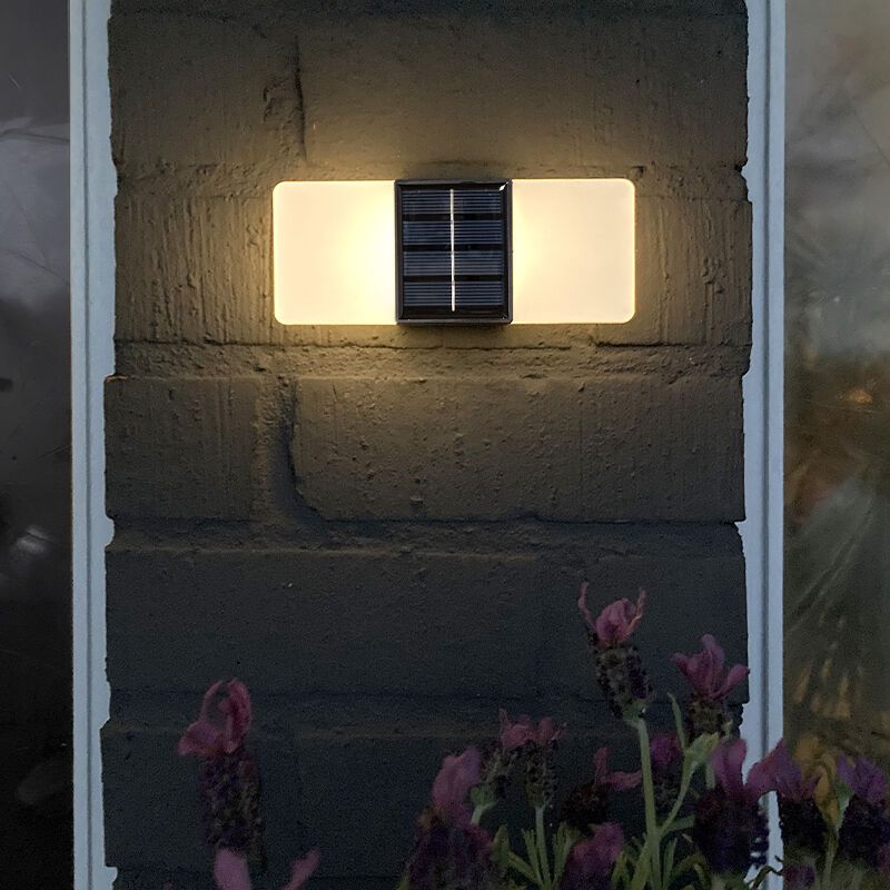 Plastové solární venkovní nástěnné světlo bílé, Amier, 0,3W, LED 3000 K, IP44