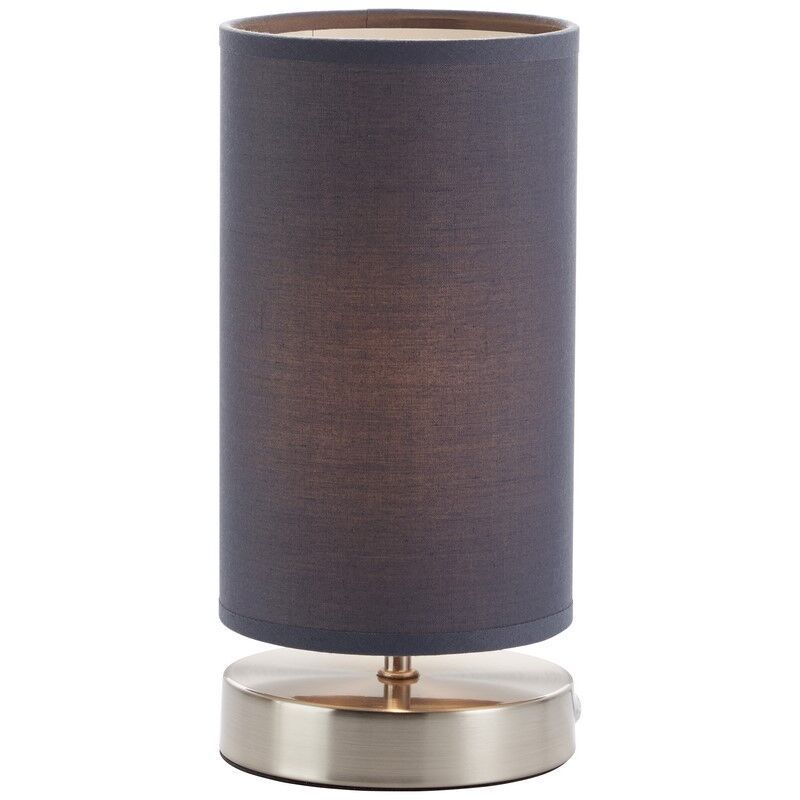 Látková stolní lampa šedá, Merinde, s vypínačem