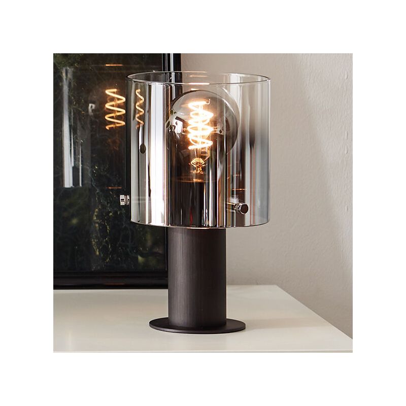 Designová stolní lampa hnědá, Nour, s vypínačem