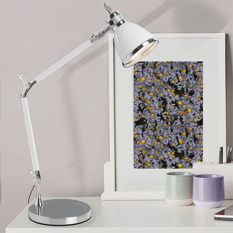 Designová lampička chromová, Luuke, s vypínačem