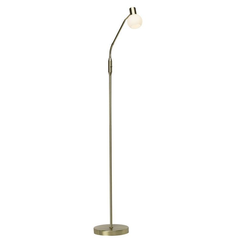 Kovová stojací lampa mosazná, Jaydah, s vypínačem