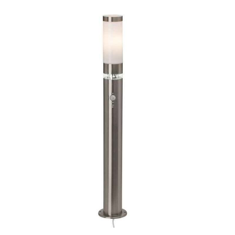 Plastová venkovní lampa stojací se senzorem pohybu chromová, Sage, 5W, LED 3000 K, IP44