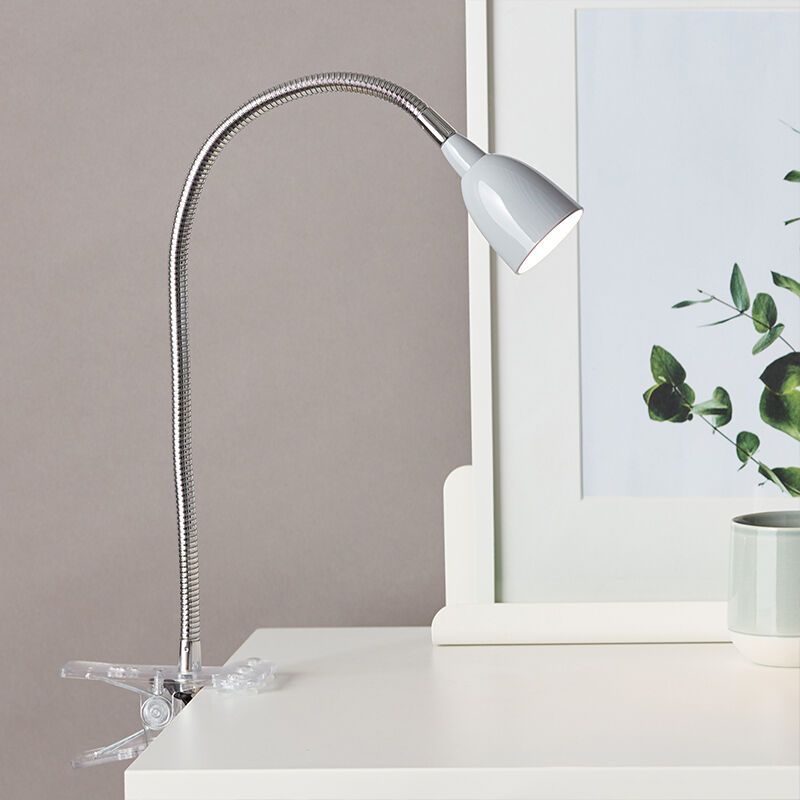 Plastové světlo s klipem šedé, Kit, 2,4W, LED 3000 K, s vypínačem