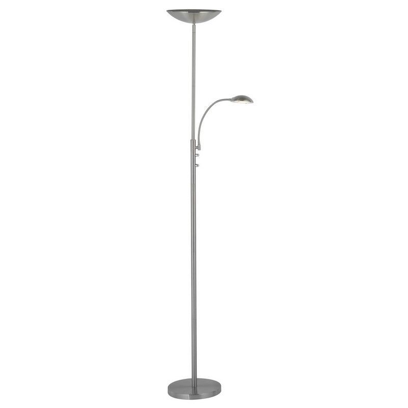Moderní stojací lampa chromová, Elina, 18W, LED 3000 K