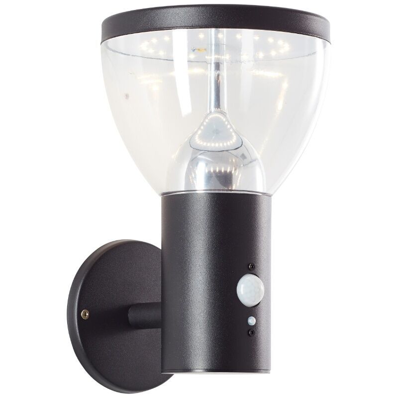 Moderní solární venkovní nástěnné světlo černé, Saar, 3W, LED 3000 K, IP44