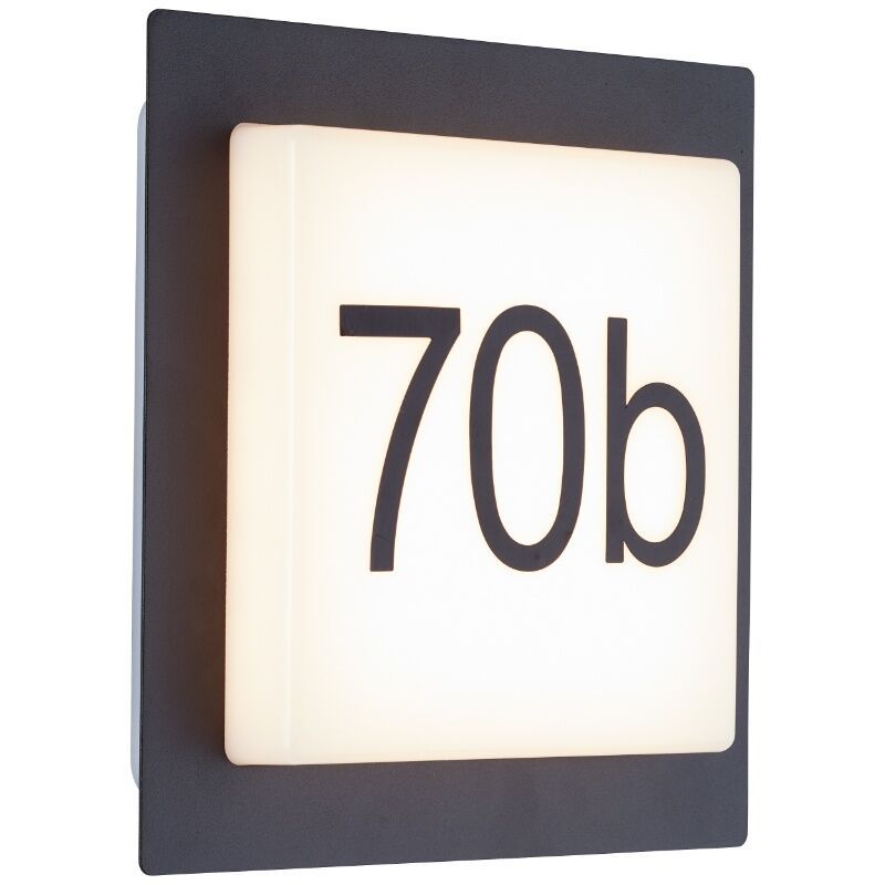 Hliníkové osvětlené číslo domu černé, Nurcan, 9W, LED 3000 K, IP44