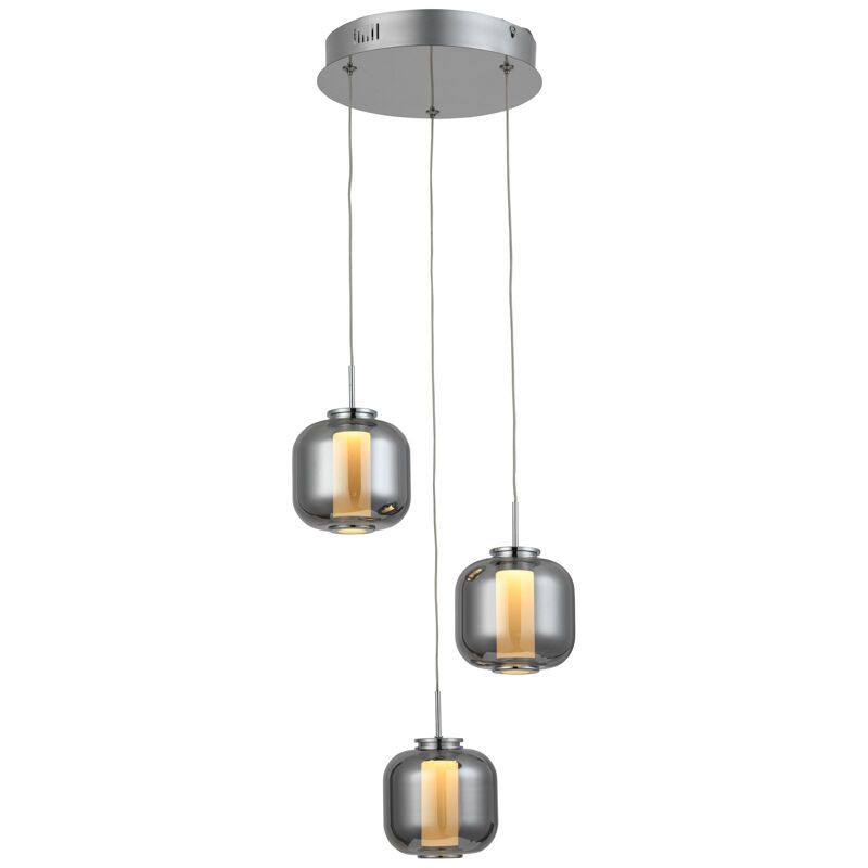 Designové závěsné světlo chromové, Emmely, 17W, LED 3000 K