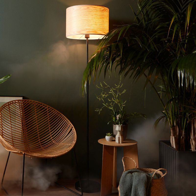 Japandi stojací lampa béžová, Enna, s vypínačem