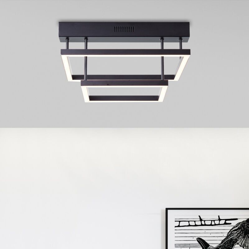 Moderní stropní světlo černé, Enis, 34W, LED 3000 K, s 3stupňovým stmíváním