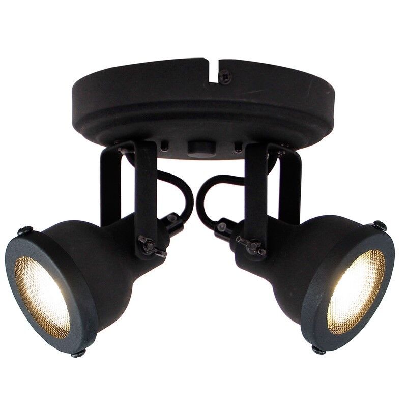 Industriální stropní bodové světlo černé, Chesney