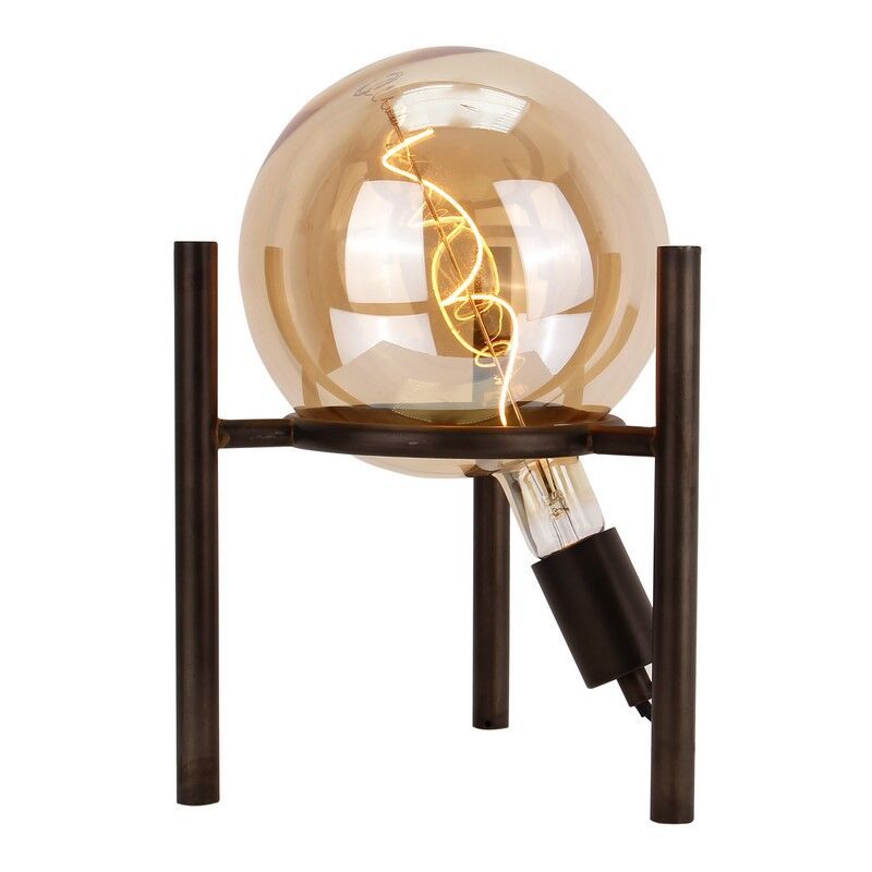 Retro stolní lampa černá, Alvin, s vypínačem