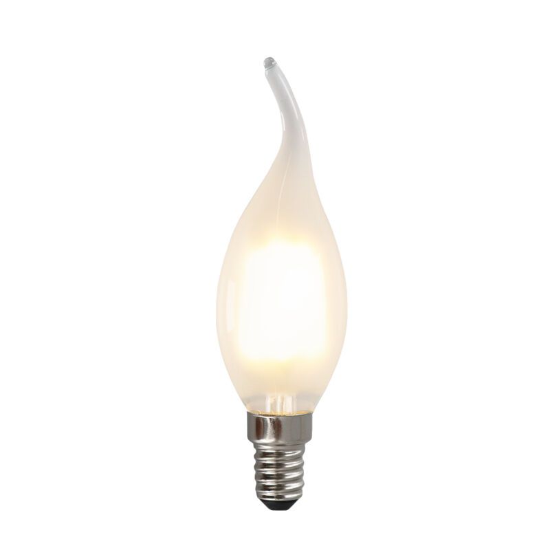 Stmívatelná LED žárovka E14 Olucia, svíčková, 3W, bílé sklo, 2700k