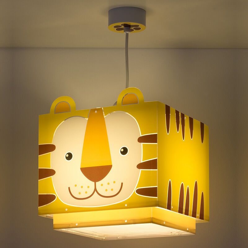 Žluté závěsné svítidlo do dětského pokoje plastové, Tiger