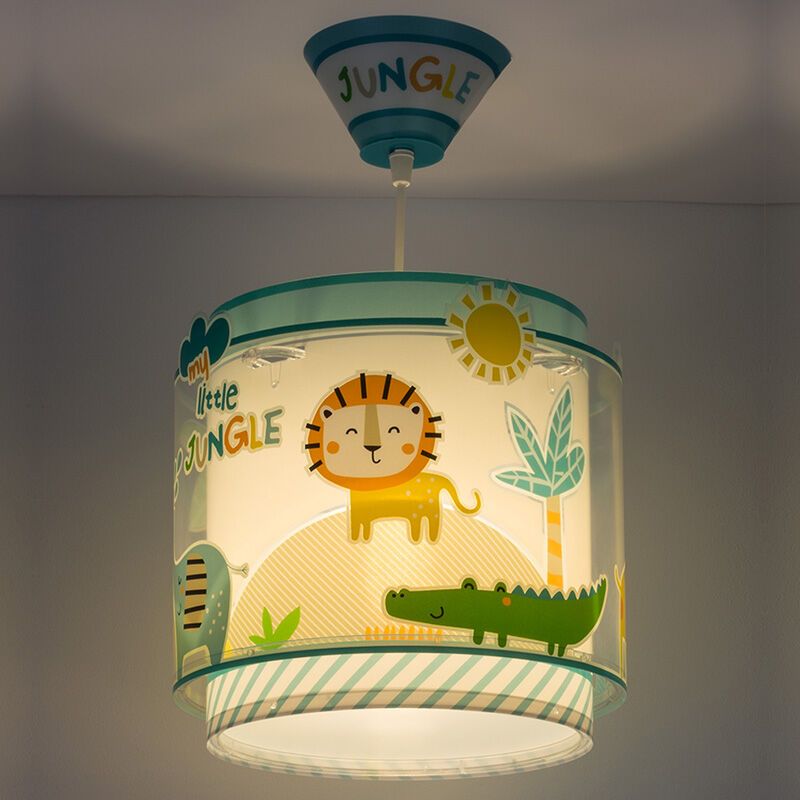 Vícebarevné závěsné svítidlo do dětského pokoje plastové, Jungle
