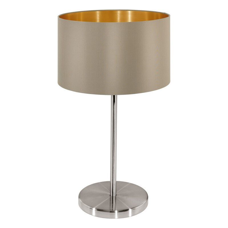 Látková moderní stolní lampa zlatá, Terme, s vypínačem