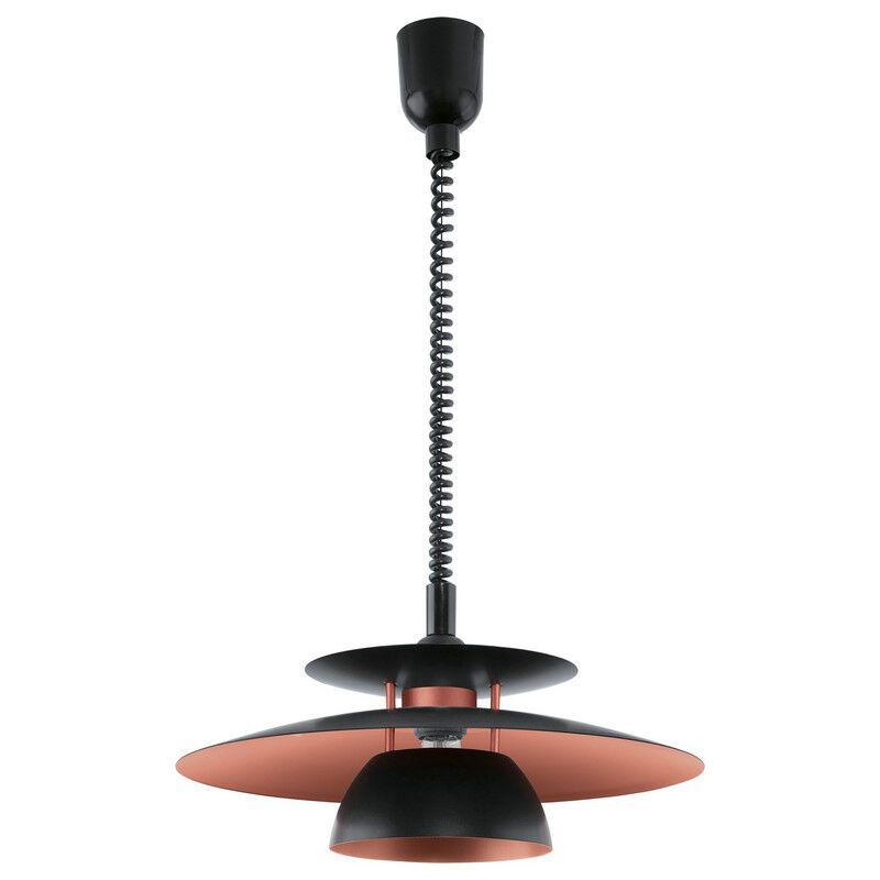 Plastové designové závěsné světlo černé, Lariana
