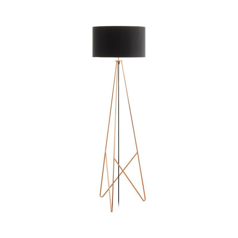 Kovová designová stojací lampa měděná, Viola, s vypínačem