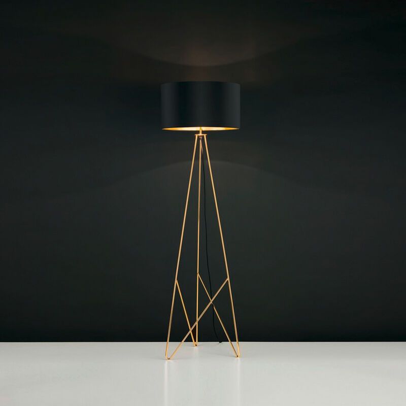 Kovová designová stojací lampa mosazná, Viola, s vypínačem Kovová designová stojací lampa mosazná, Viola, s vypínačem