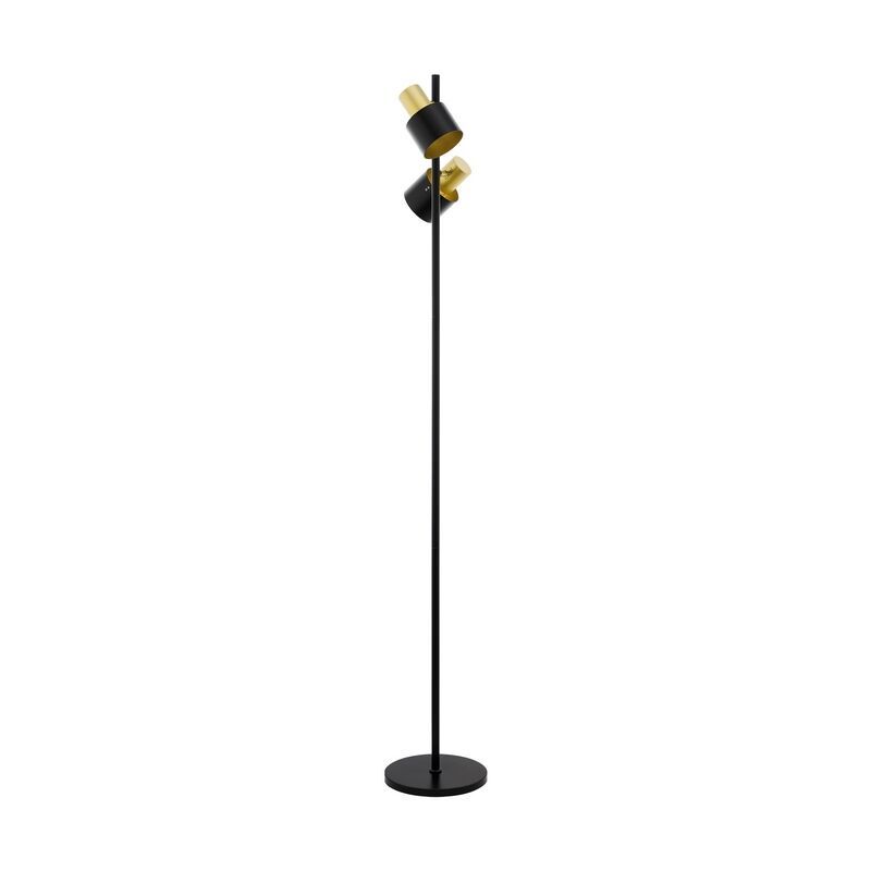 Ocelová moderní stojací lampa černá, Oscar, s vypínačem