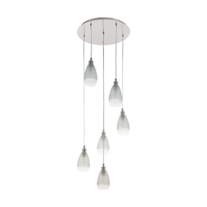 Skleněné designové závěsné světlo niklové, Kik
