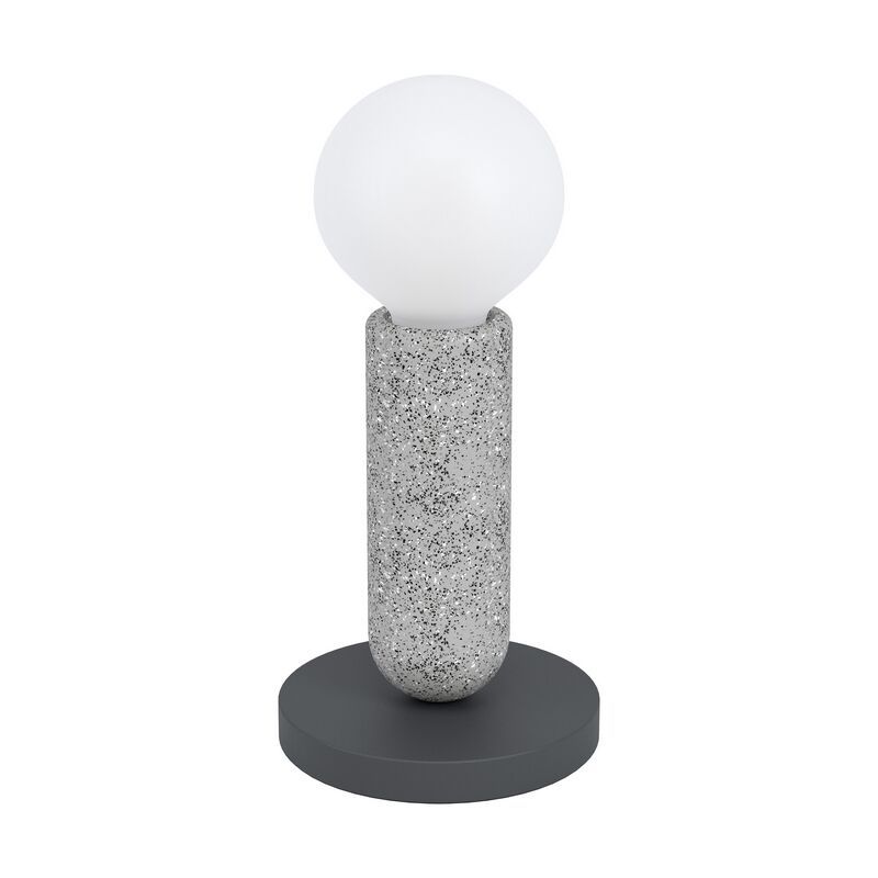 Ocelová rustikální stolní lampa antracitá, Patrycja, s vypínačem