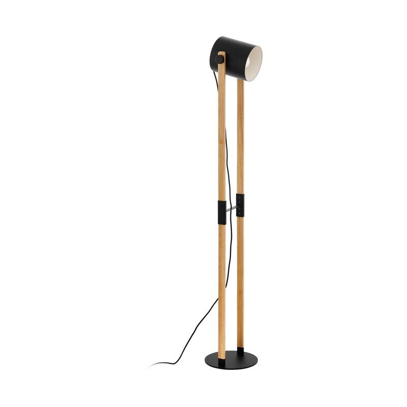 Ocelová moderní stojací lampa černá, Kaspar, s vypínačem Ocelová moderní stojací lampa černá, Kaspar, s vypínačem