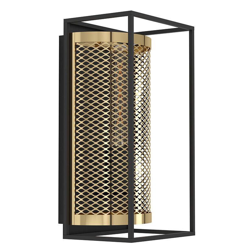 Hliníkové industriální nástěnné světlo černé, Mauricio