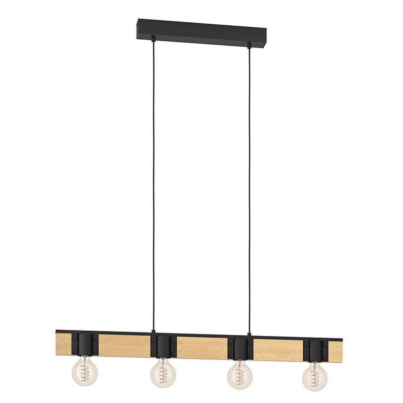 Dřevěná rustikální stolní lampa hnědá, Angela