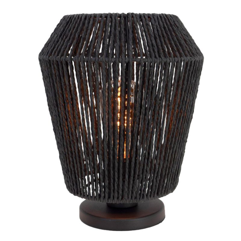 Papírová stolní lampa černá, Caine, s vypínačem