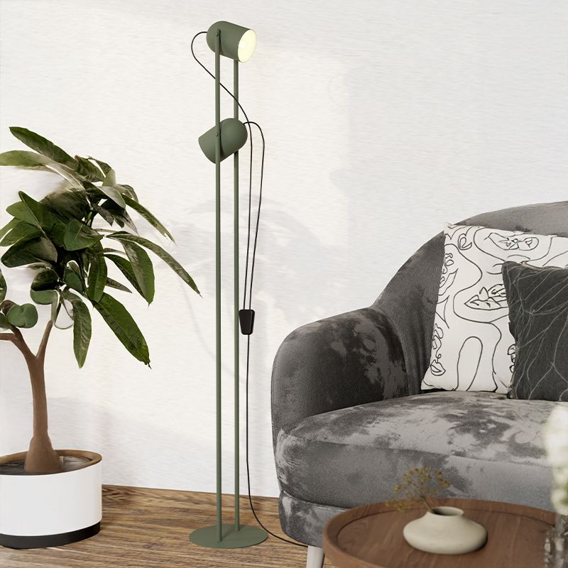 Ocelová vintage stojací lampa zelená, Tjitte, s vypínačem